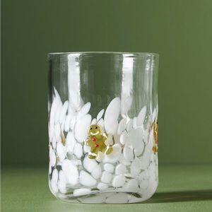 Anthropologie festive icon juice glass *gingerbread*